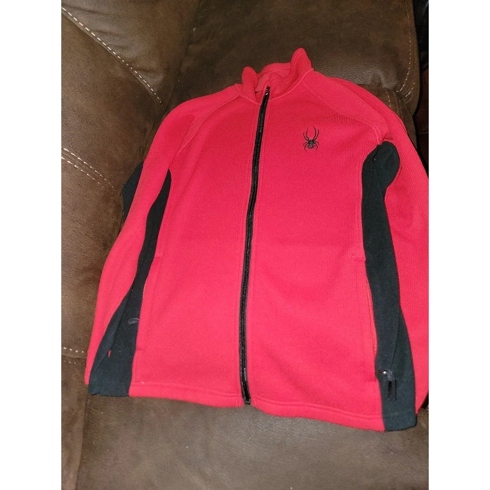 Spyder‎ red jacket size kids large 14 16 zip up full zip